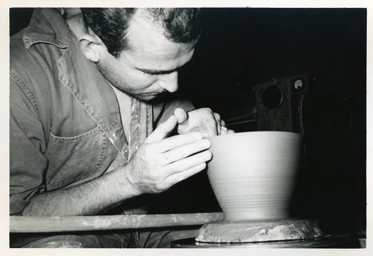 Arneson on the wheel at Menlo-Atherton High School, Benicia, CA, 1956.