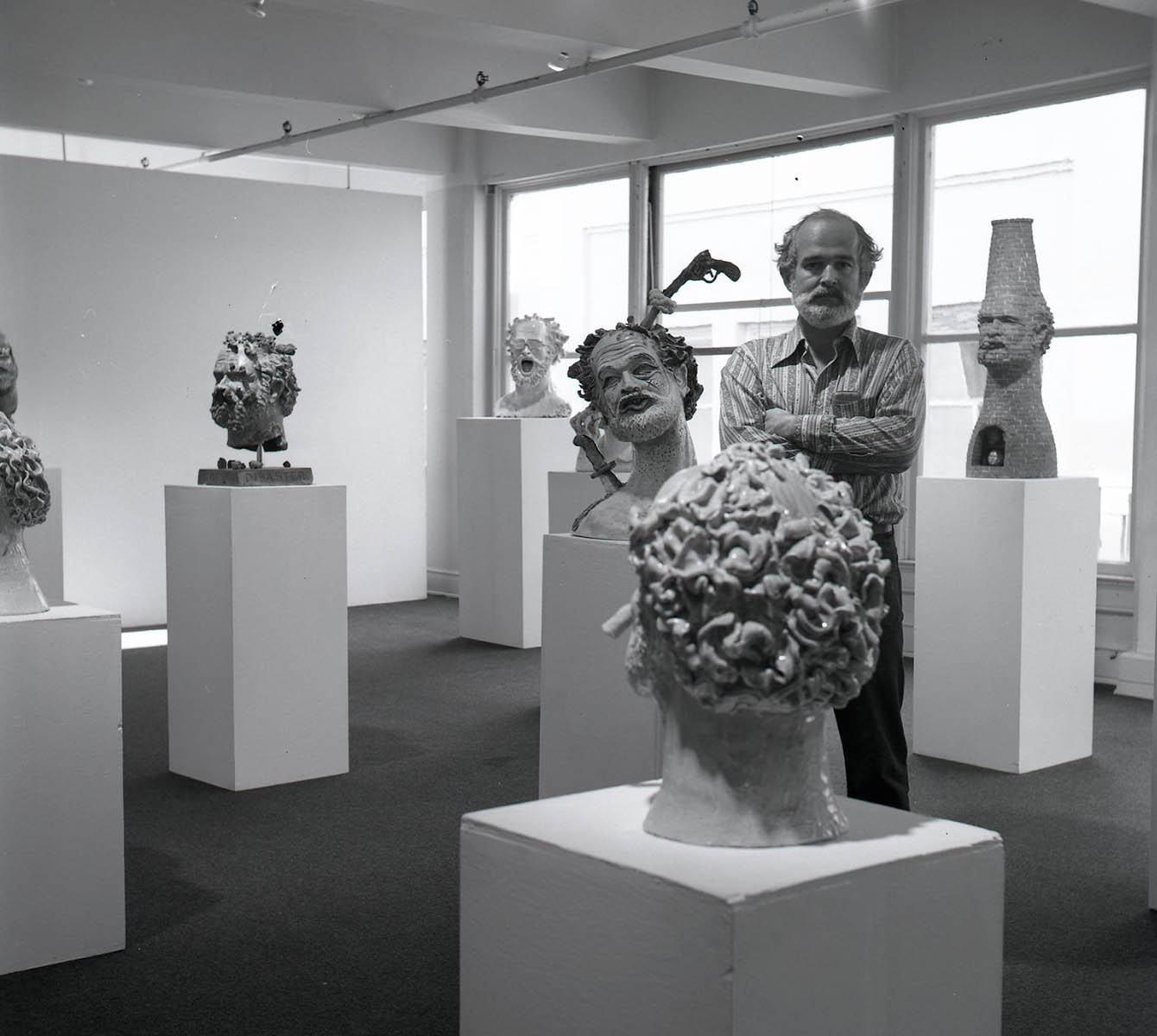 Arneson at “My Head in Ceramics,” Hansen Fuller Gallery, San Francisco, CA, 1972.